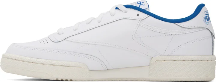 Reebok Classics White & Blue Club C 85 Sneakers - Image 3