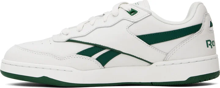Reebok Classics White & Green Bb 4000 Ii Basketball Sneakers - Image 3