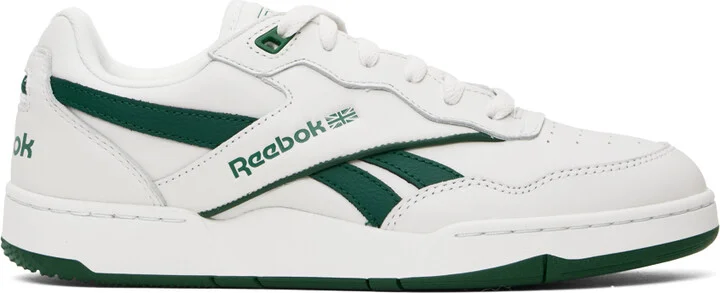 Reebok Classics White & Green Bb 4000 Ii Basketball Sneakers