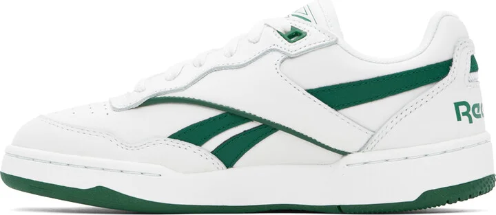 Reebok Classics White & Green BB 4000 II Sneakers - Image 3