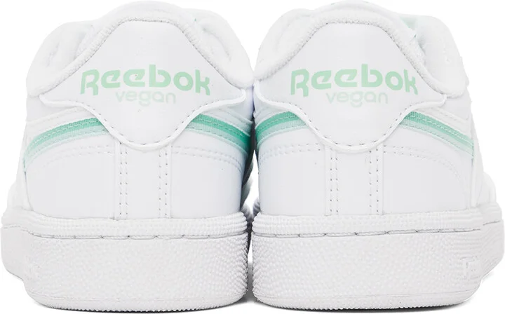 Reebok Classics White & Green Club C 85 Vegan Sneakers - Image 2