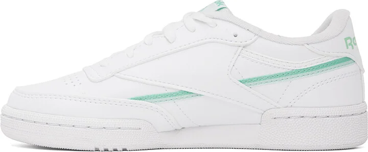 Reebok Classics White & Green Club C 85 Vegan Sneakers - Image 3
