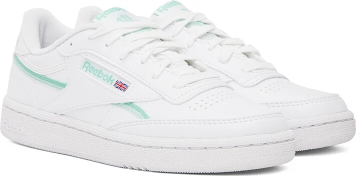 Reebok Classics White & Green Club C 85 Vegan Sneakers - Image 4