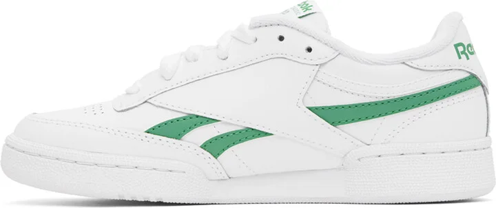 Reebok Classics White & Green Club C Revenge Sneakers - Image 3