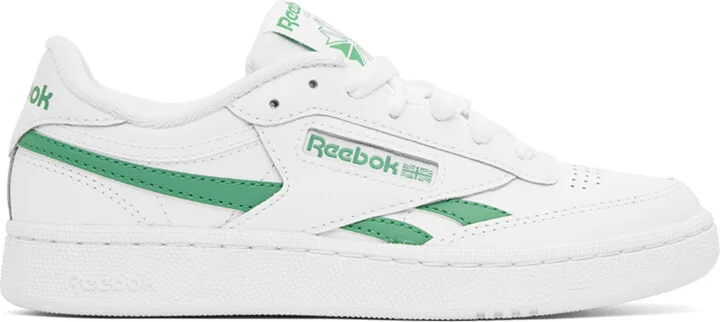 Reebok Classics White & Green Club C Revenge Sneakers