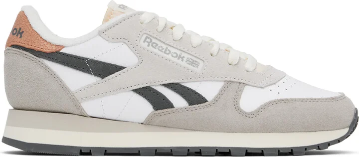 Reebok Classics White & Taupe Classic Leather Sneakers