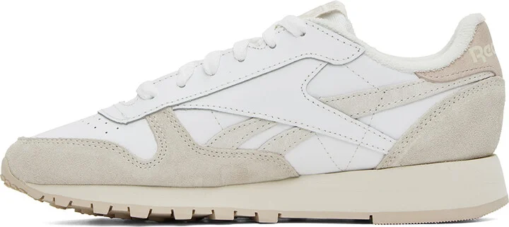 Reebok Classics White & Taupe Classic Sneakers - Image 3