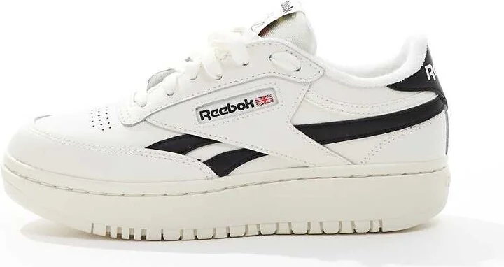 Reebok Club C 85 Double sneakers with black detail in cream - Image 2