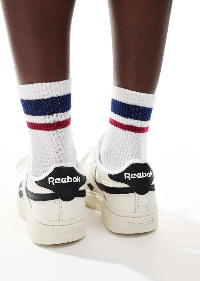 Reebok Club C 85 Double sneakers with black detail in cream - Image 3