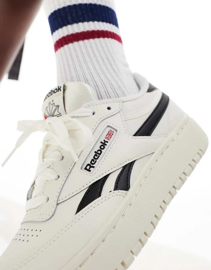 Reebok Club C 85 Double sneakers with black detail in cream - Image 4