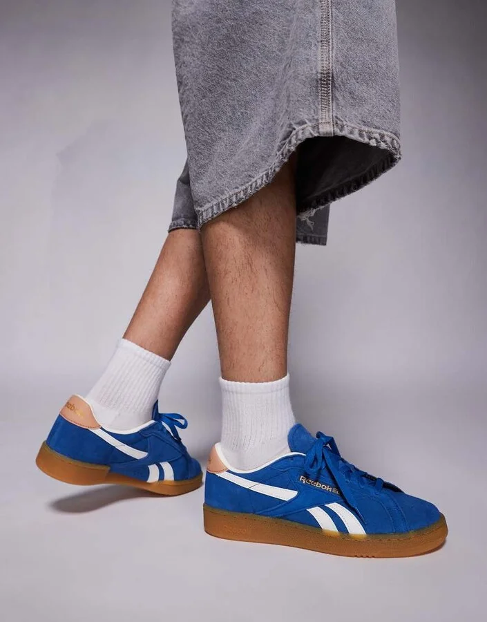 Reebok Club C Grounds sneaker in navy and white detail