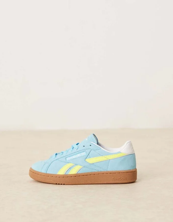 Reebok Club C Grounds sneakers in blue and yellow detail with gumsole - Image 4