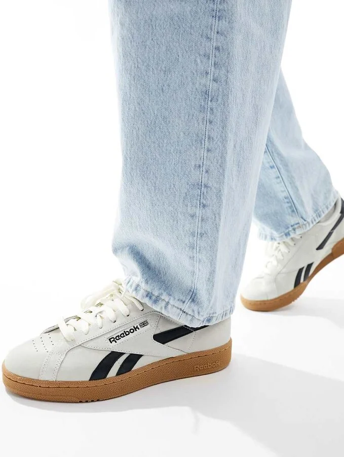Reebok Club C Grounds sneakers in off white with gum sole