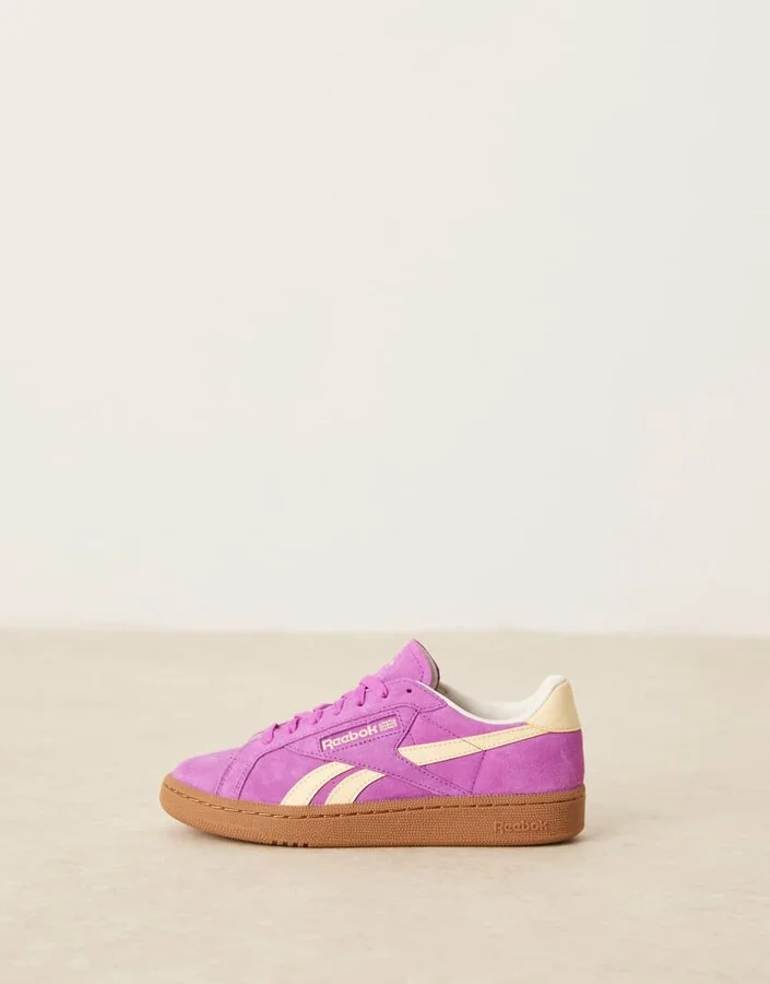 Reebok Club C Grounds sneakers in purple and white detail with gumsole - Image 3