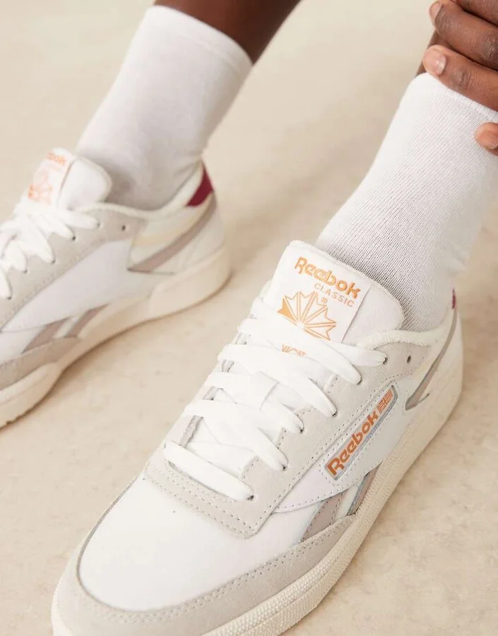 Reebok Club C Revenge sneaker in white with gray and red detail - Image 4