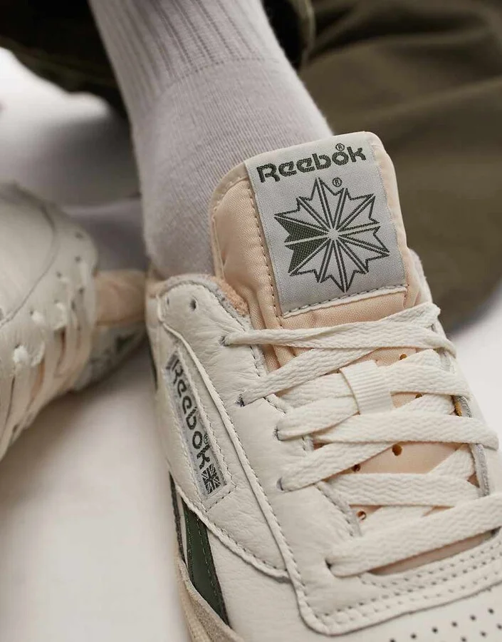 Reebok Club C Revenge sneakers in off-white and green - Image 4