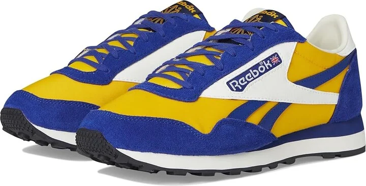 Reebok Lifestyle Aztec II Athletic Shoes Classic Cobalt/Always Yellow/Chalk : Men's 12 - Women's 13.5 Medium, Leather
