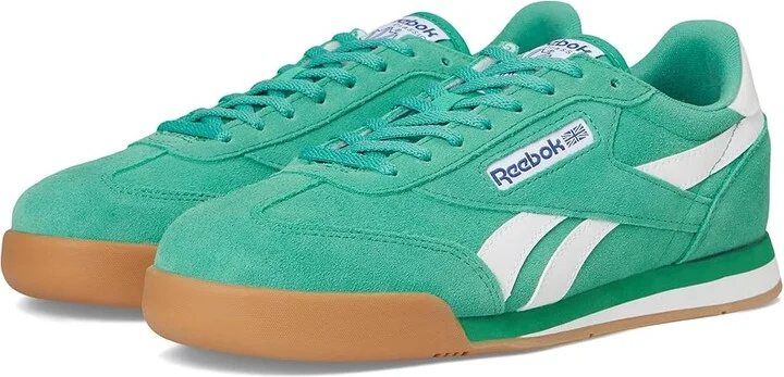 Reebok Lifestyle Campio XT Athletic Shoes Upgrade Green/Twilight Blue/Gum : Men's 5.5 - Women's 7 Medium, Leather/Suede