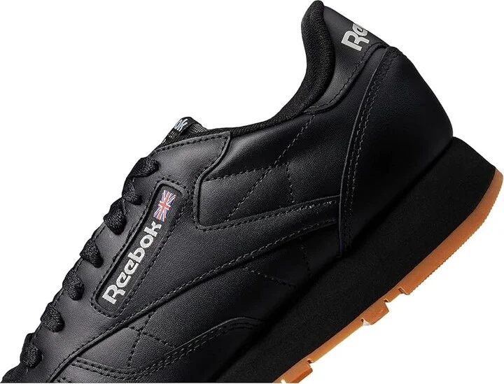 Reebok Lifestyle Classic Leather Shoes Black/Pure Grey/Gum : Men's 3.5 - Women's 5 Medium, Synthetic/Suede/Leather - Image 4