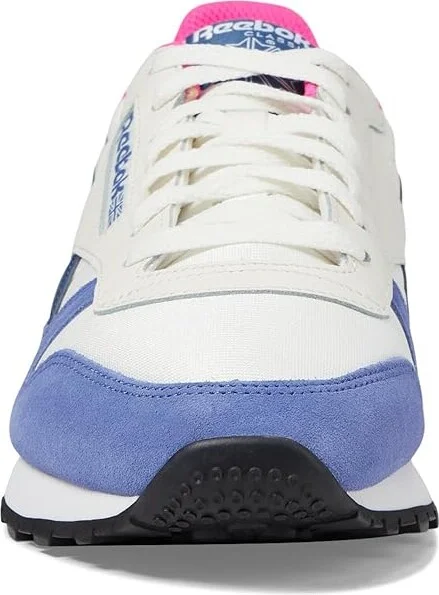 Reebok Lifestyle Classic Leather Shoes Chalk/Blue/Laser Pink : Men's 10 - Women's 11.5 Medium, Synthetic/Suede/Leather - Image 5