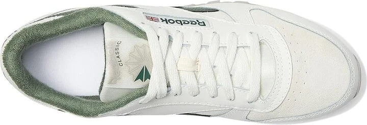 Reebok Lifestyle Classic Leather Shoes Chalk/Chalk/Breakaway Green : Men's 11.5 - Women's 13 Medium - Image 2