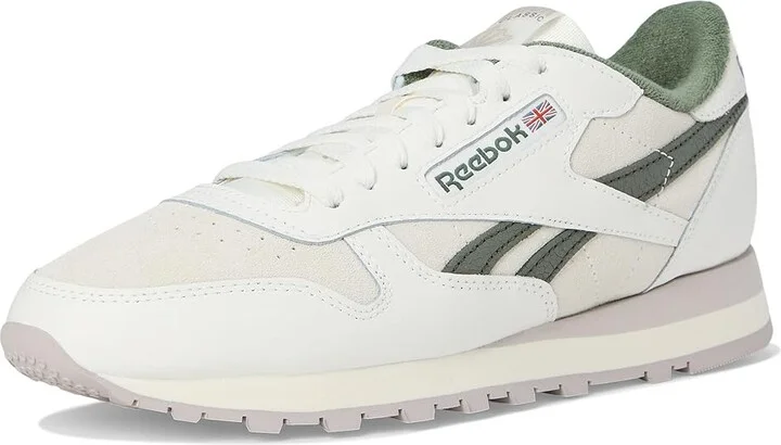 Reebok Lifestyle Classic Leather Shoes Chalk/Chalk/Breakaway Green : Men's 11.5 - Women's 13 Medium - Image 5