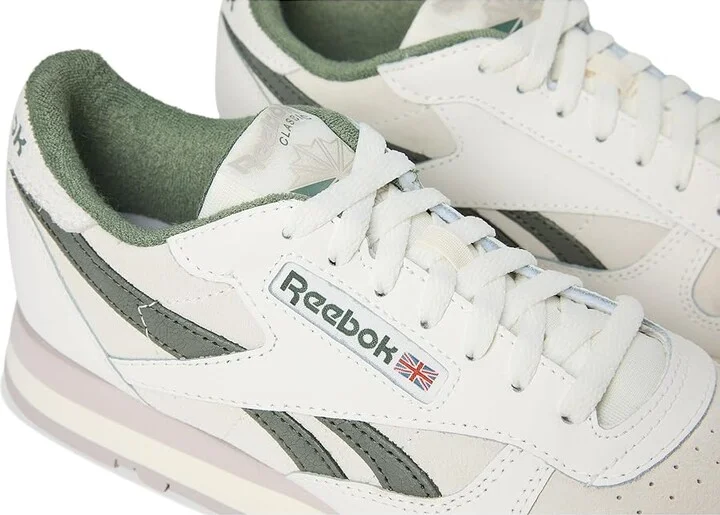 Reebok Lifestyle Classic Leather Shoes Chalk/Chalk/Breakaway Green : Men's 11.5 - Women's 13 Medium - Image 7