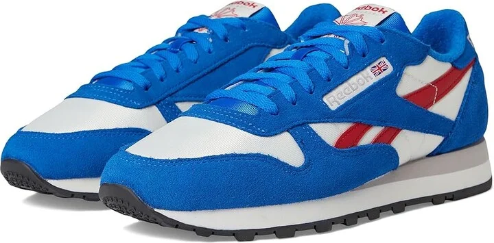 Reebok Lifestyle Classic Leather Shoes Chalk/Optimum Blue/Vector Red : Men's 8.5 - Women's 10 Medium