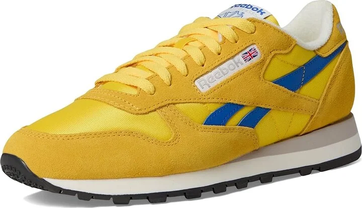 Reebok Lifestyle Classic Leather Shoes Golden Haze/Optimum Blue/Chalk : Men's 8.5 - Women's 10 Medium - Image 5