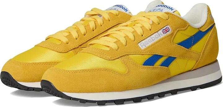 Reebok Lifestyle Classic Leather Shoes Golden Haze/Optimum Blue/Chalk : Men's 8.5 - Women's 10 Medium
