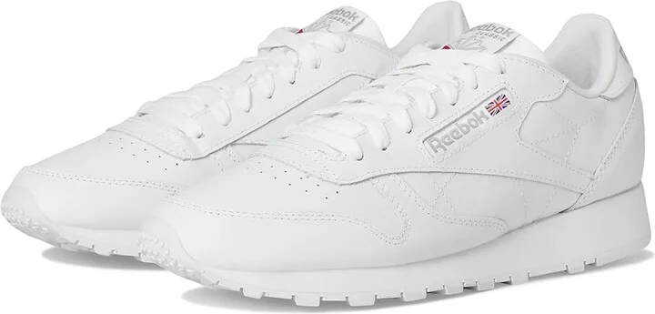 Reebok Lifestyle Classic Leather Shoes White/Pure Grey 1 : Men's 3.5 - Women's 5 Medium, Synthetic/Suede/Leather