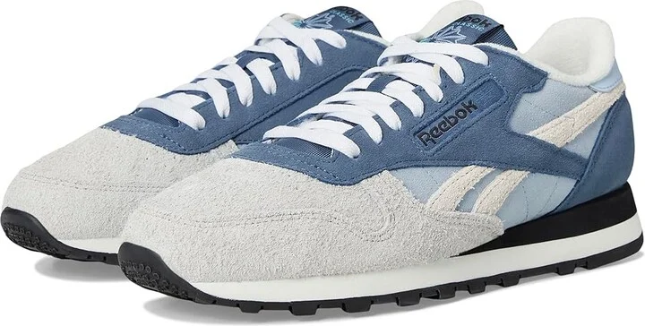 Reebok Lifestyle Classic Leather Shoes Y2K Blue/Shadow/Grey : Men's 10.5 - Women's 12 Medium, Synthetic/Suede/Leather