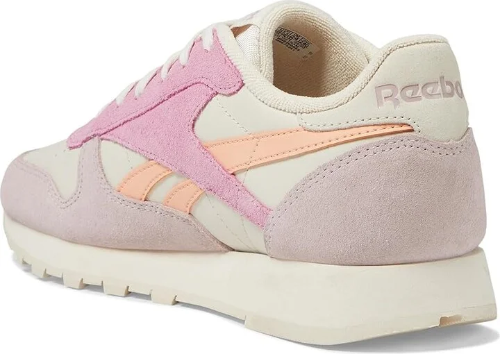 Reebok Lifestyle Classic Leather Women's Classic Shoes Bone/Peach Glow/Ash Lilac : 8 B - Medium - Image 4