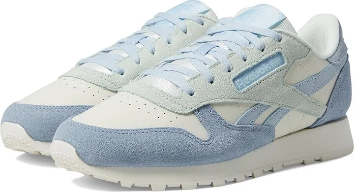Reebok Lifestyle Classic Leather Women's Classic Shoes Chalk/Pale Blue/Vintage Blue : 5 B - Medium