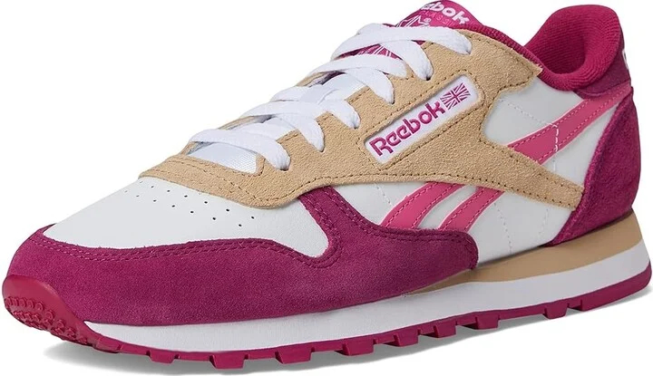 Reebok Lifestyle Classic Leather Women's Classic Shoes White/True Pink/Very Berry : 9.5 B - Medium - Image 5