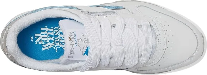 Reebok Lifestyle Classic Leather x Angel Reese Women's Classic Shoes Silver/Always Blue/White : 7 B - Medium - Image 2
