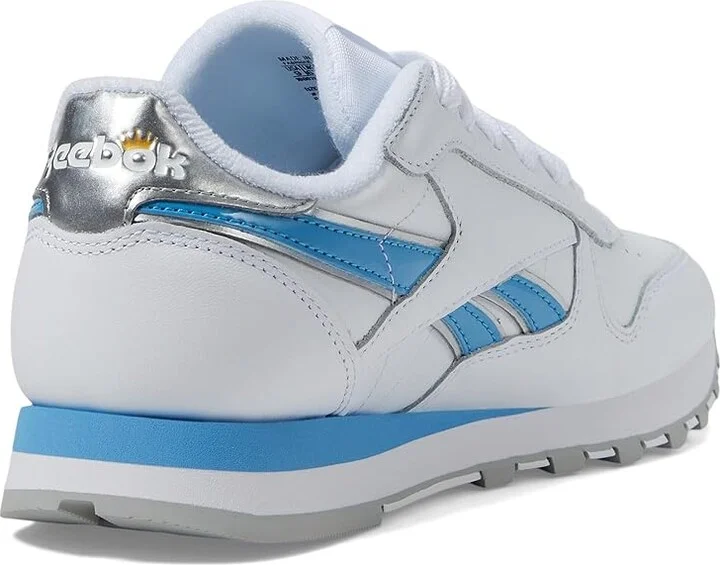 Reebok Lifestyle Classic Leather x Angel Reese Women's Classic Shoes Silver/Always Blue/White : 7 B - Medium - Image 4