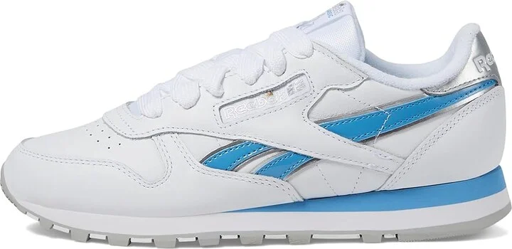 Reebok Lifestyle Classic Leather x Angel Reese Women's Classic Shoes Silver/Always Blue/White : 7 B - Medium - Image 6
