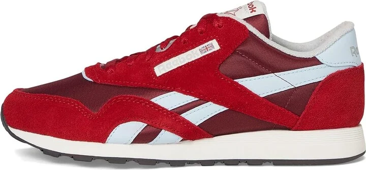 Reebok Lifestyle Classic Nylon Men's Shoes Classic Burgundy/Flash Red/Glass Blue : 7 D - Medium, Leather - Image 6