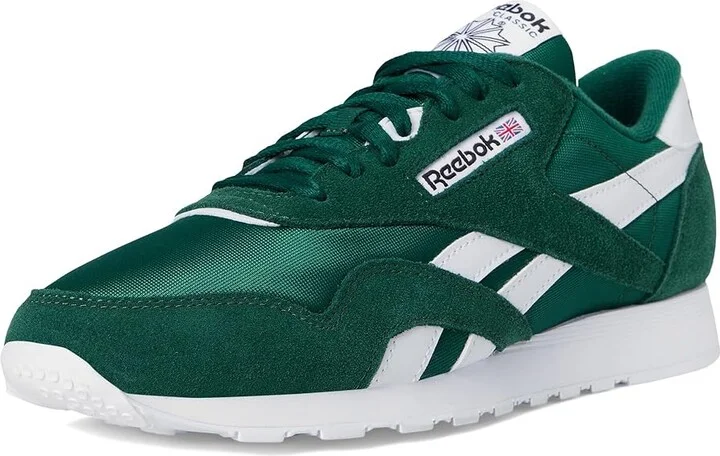 Reebok Lifestyle Classic Nylon Men's Shoes Collegiate Green/Collegiate Green/White : 7.5 D - Medium, Leather - Image 5