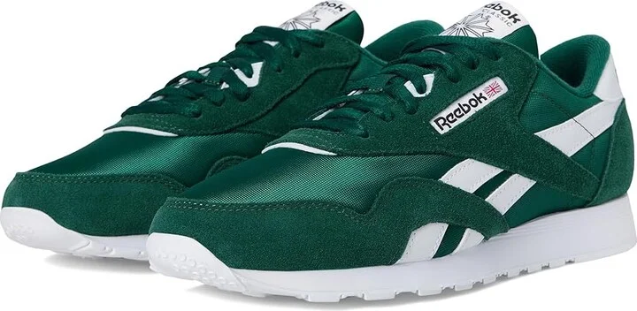 Reebok Lifestyle Classic Nylon Men's Shoes Collegiate Green/Collegiate Green/White : 7.5 D - Medium, Leather