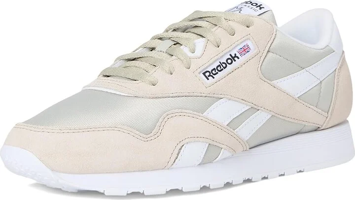 Reebok Lifestyle Classic Nylon Men's Shoes Sport Beige/Sport Beige/White : 11.5 D - Medium, Leather - Image 5