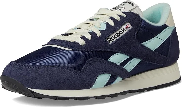 Reebok Lifestyle Classic Nylon Men's Shoes Vector Navy/Glitch Aqua/Vintage Chalk : 3 D - Medium, Leather - Image 5