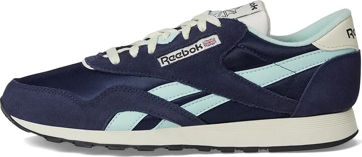 Reebok Lifestyle Classic Nylon Men's Shoes Vector Navy/Glitch Aqua/Vintage Chalk : 3 D - Medium, Leather - Image 6