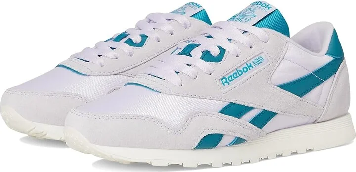 Reebok Lifestyle Classic Nylon Women's Classic Shoes Digital Gleam/Digital Gleam/Retro Teal : 6 B - Medium, Textile