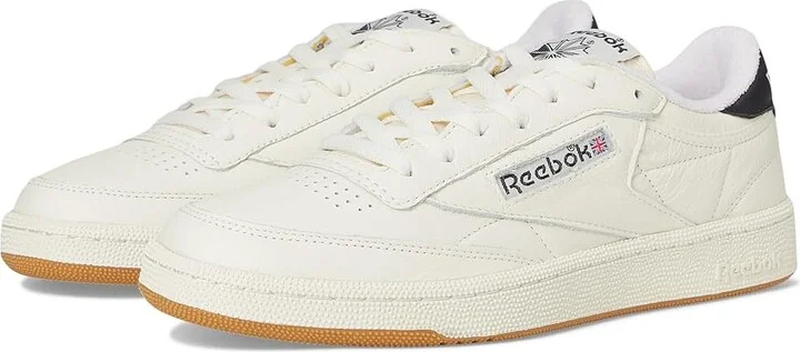 Reebok Lifestyle Club C 85 Vintage Athletic Shoes Chalk/Black/Gum : Men's 5 - Women's 6.5 Medium, Leather
