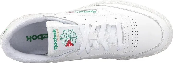 Reebok Lifestyle Club C 85 Vintage Athletic Shoes Int/White/Green : Men's 7 - Women's 8.5 Medium, Leather - Image 3