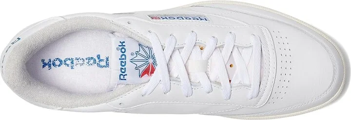 Reebok Lifestyle Club C 85 Vintage Athletic Shoes White/Chalk/Vector Blue : Men's 7 - Women's 8.5 Medium, Leather - Image 2