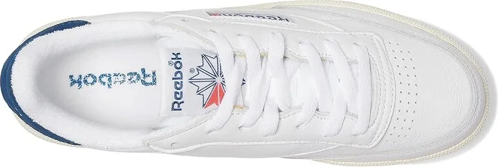 Reebok Lifestyle Club C 85 Vintage Women's Snow Shoes Footwear White/Batik Blue/Chalk : 8 B - Medium, Leather - Image 2