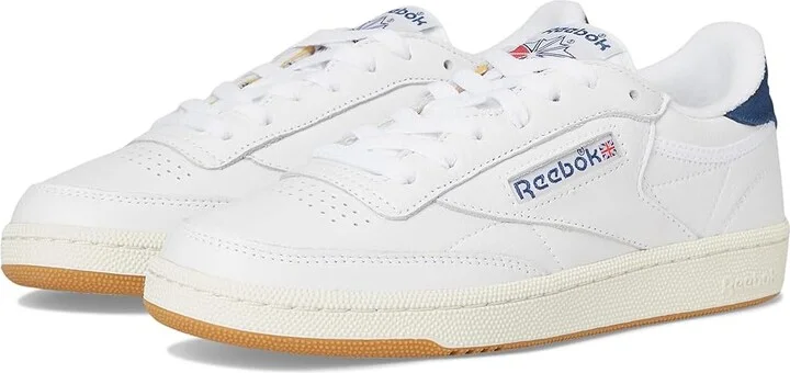Reebok Lifestyle Club C 85 Vintage Women's Snow Shoes Footwear White/Batik Blue/Chalk : 8 B - Medium, Leather